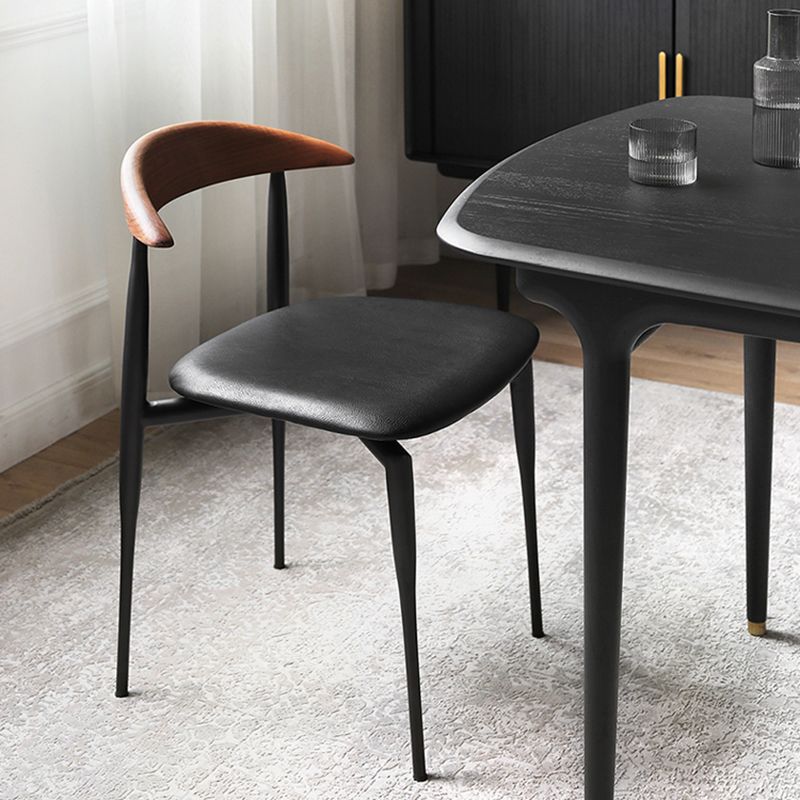 Modern Style Faux Leather Chair Open Back Stackable Dining Chair Clearhalo 'Dining Chairs' 'Dining Tables & Seating' 'dining_chair' 'furn' 'furn_dining_chair' 'Furniture' 'furniture_dining_chair' 'Kitchen & Dining Furniture' 1200x1200_2cff2b3a-bb1e-44db-a4e0-408795efcff7