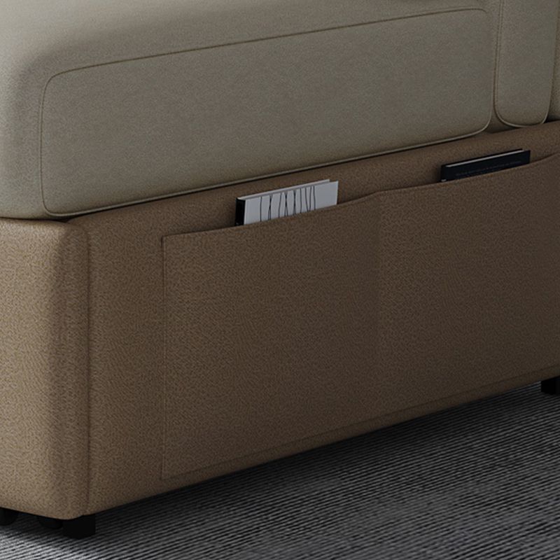 Divano di divano moderno di divano a bracciale senza bracciole resistente alla macchia in beige