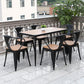 Set tavolo da pranzo in metallo stile moderno Set dinette da esterno 1/2/3/5/7 pezzi