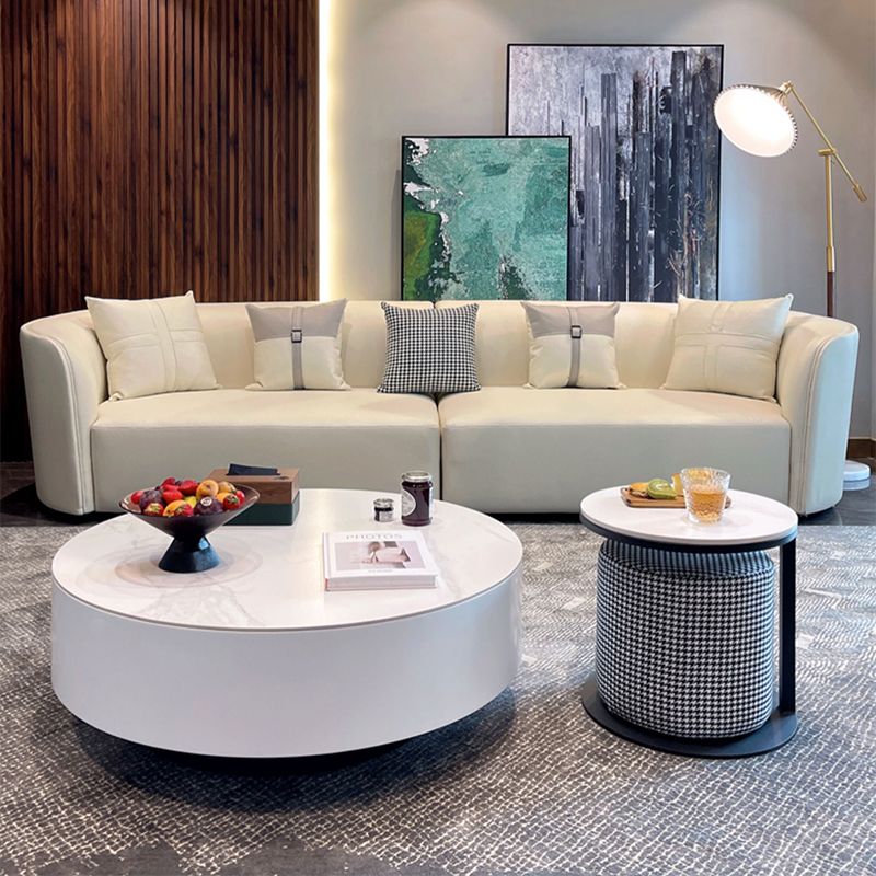 Stain-Resistant Faux Leather Modern Sofa/Sectional for Apartment, Living Room