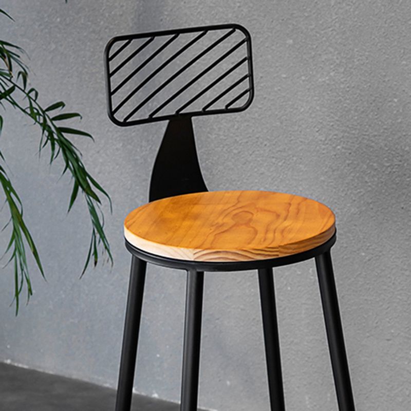 Industrial Style Barstool Metal and Wood Bar Stool for Dining Room 1 Pcs Clearhalo 'Bar Furniture' 'Bar Stools' 'bar_stools' 'furniture_bar_stools' 'Kitchen & Dining Furniture' 'kitchen&dining_furn' 'kitchen' 'kitchen_furn' Furniture' 1200x1200_2d012cfd-b6ec-40e8-b4c1-f89705d84d55