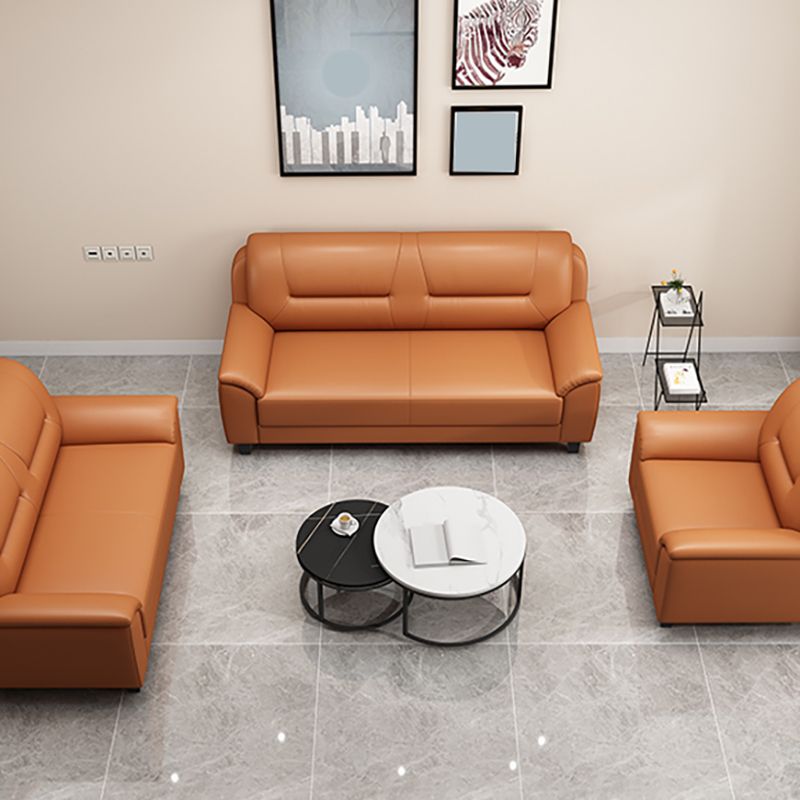 31.50" H Faux Leather Pillow Top Arm Sofa with Cushions for Living Room Clearhalo 'furn' 'furn_sofas' 'Furniture' 'furniture_sofas' 'kitchen' 'kitchen_sofas' 'Living Room Furniture' 'Sofa' 'sofas' 1200x1200_2d023e44-2f60-4412-ac3e-24dc5aef802e