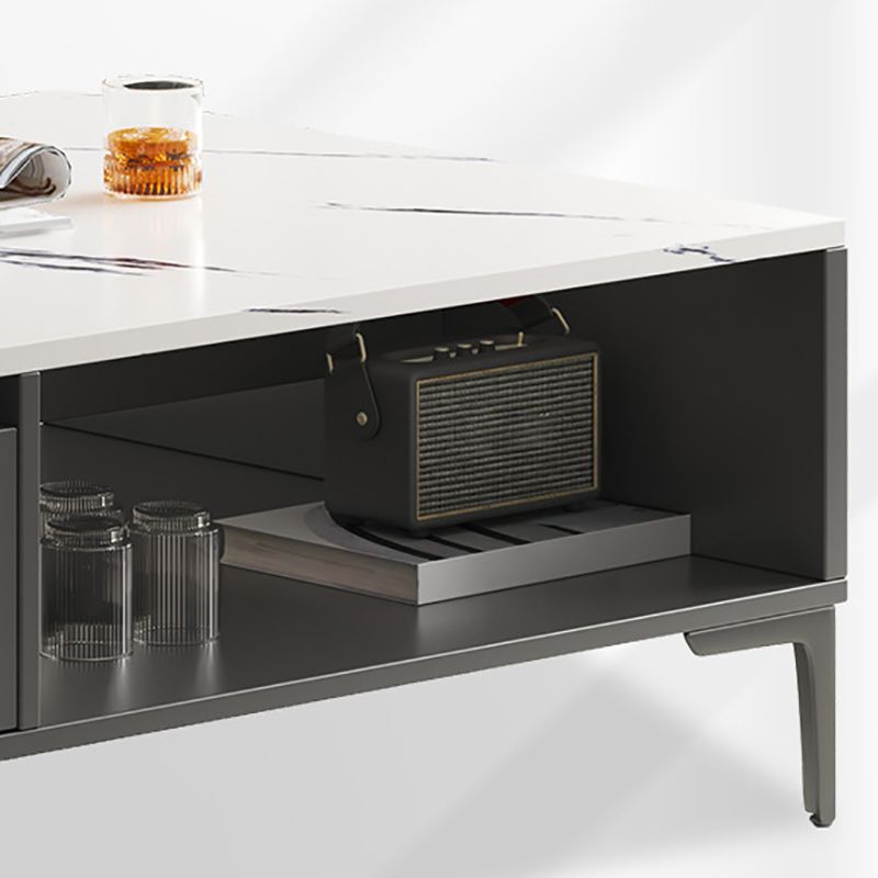 Glam 4-Bein-Couchtisch mit künstlicher Platte, rechteckiger Home-Cocktail-Tisch