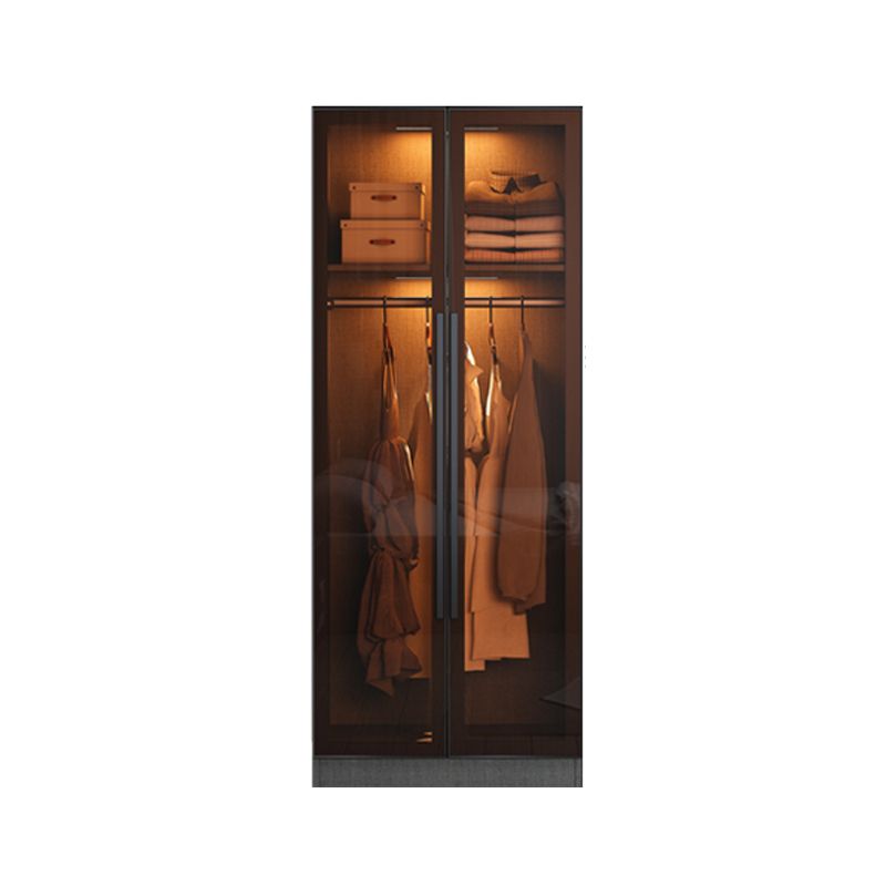Armoire de garde-robe en verre et en bois placée de garde-robe contemporaine