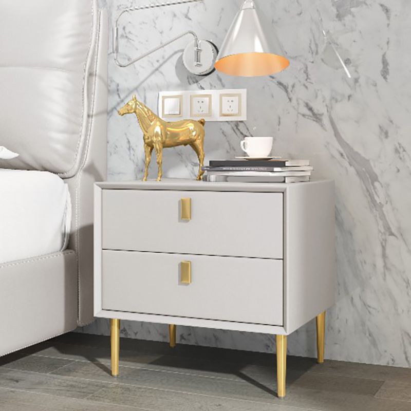 Cama de madera sólida Cabinete de noche de la cama glamorosa con 2-Drawer