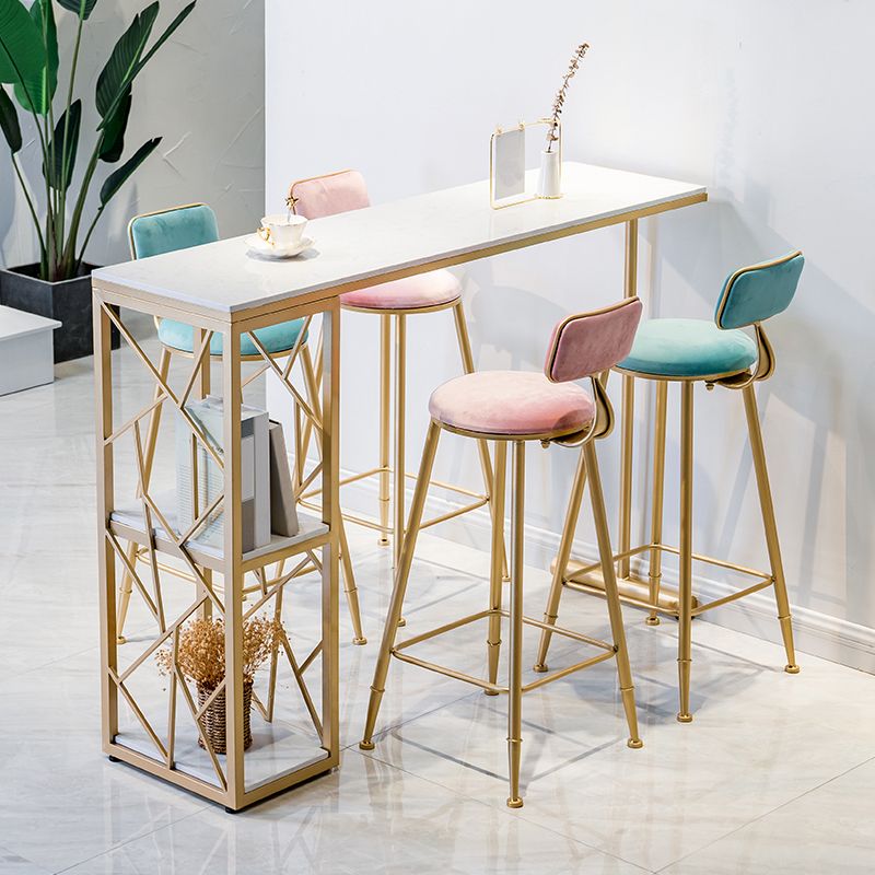 Modern Stone Double Pedestal Cocktail Bar Table Rectangle Storage Bistro Bar Desk Clearhalo 'Bar Furniture' 'Bar Tables' 'bar_tables' 'furn' 'furn_bar_tables' 'Furniture' 'furniture_bar_tables' 'Kitchen & Dining Furniture' 'kitchen&dining_furn' 'kitchen' 1200x1200_2d048085-6af4-41b9-9000-2aa084b8530a