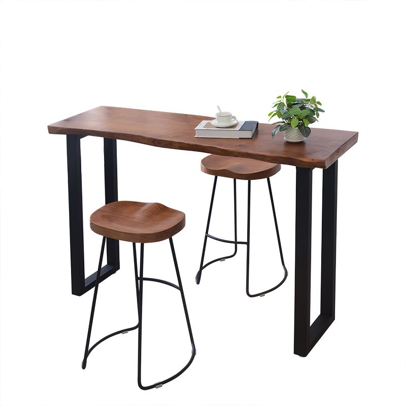 Set de mostrador de madera maciza industrial 1/2/3 Piezas taburete de bar de sala de estar y mesa