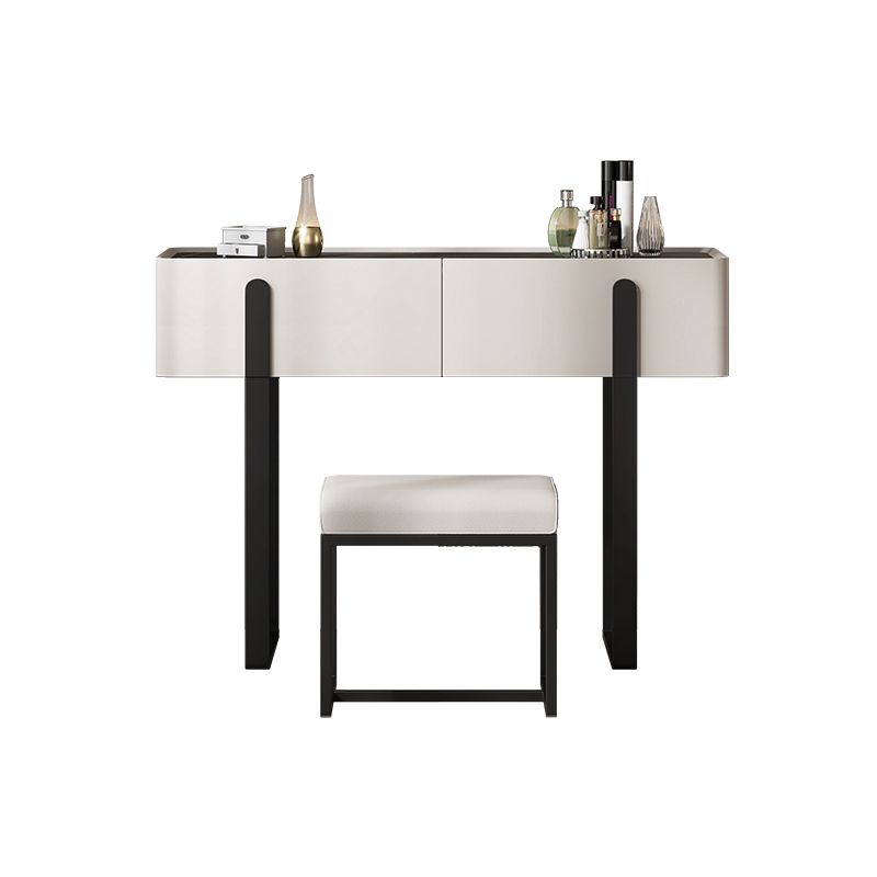 Vanity Metal and Stone Makeup Dressing Table with 2 Drawers, 30.7" Tall Clearhalo 'Bedroom Furniture' 'furn' 'furn_makeup_vanities' 'Furniture' 'Makeup Vanities' 'makeup_vanities' 1200x1200_2d051f71-64cc-4937-84c9-c33116a9d449