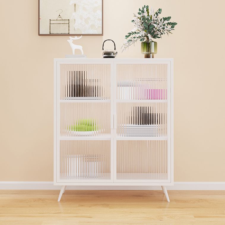 Glass Door Iron Sideboard Modern Server Cabinet with Storage for Kitchen Dining Room Clearhalo 'buffet_sideboard' 'Buffets & Sideboards' 'furn' 'furn_buffet_sideboard' 'Furniture' 'furniture_buffet_sideboard' 'Kitchen & Dining Furniture' 1200x1200_2d05a8f0-21f2-4a02-93ce-f2947222f532