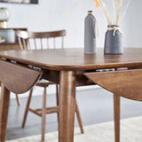Round Dining Site Table Simplicity Style Drop-Leaf Furniture with 4-foot