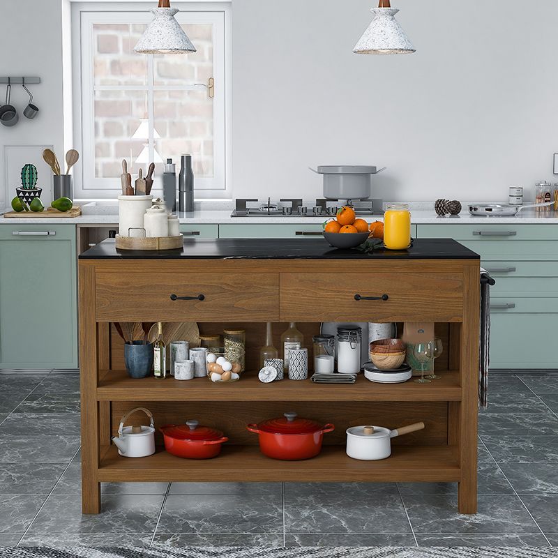 Isola da cucina stazionaria contemporanea set in legno Isola da cucina set per uso domestico