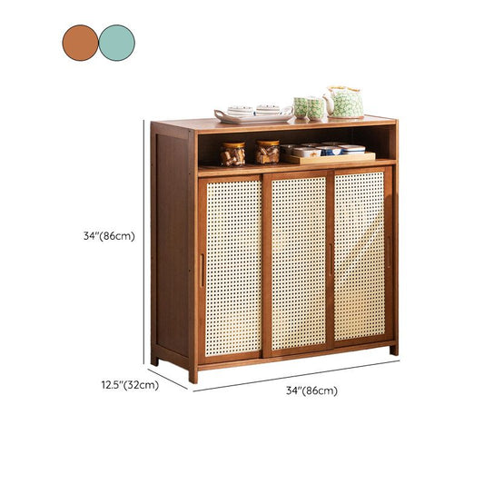 Moderne porte scorrevoli Server da pranzo Scheda in legno con archiviazione aperta