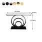 Stone Console Table 31.49" High Metal Frame Half Moon Accent Table Clearhalo 'Console Tables' 'console_tables' 'Entry & Mudroom Furniture' 'furn' 'furn_console_tables' 'Furniture' 1200x1200_2d073c63-8274-4b42-8a5b-b5a286b5d52c