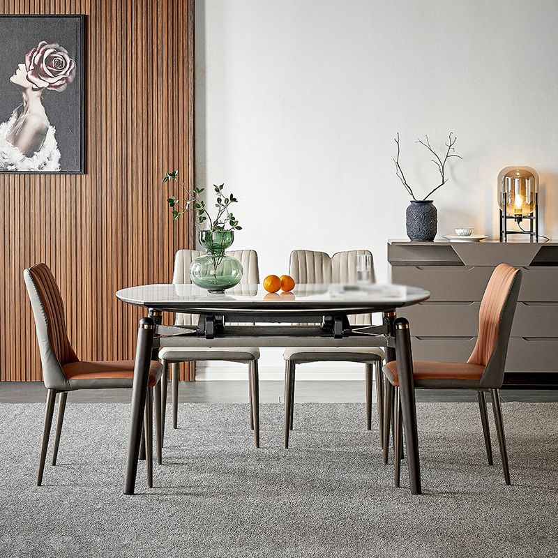 Modern 1/4/5 Pieces Dining Sintered Stone Dining Table Set with Metal Legs for Home Clearhalo 'Dining Room Sets' 'Dining Tables & Seating' 'dining_room_set' 'furn' 'furn_dining_room_set' 'Furniture' 'furniture_dining_room_set' 'Kitchen & Dining Furniture' 'kitchen&dining_furn' 'kitchen' 1200x1200_2d078ee3-9a2e-42a6-9e04-59c86b22a693