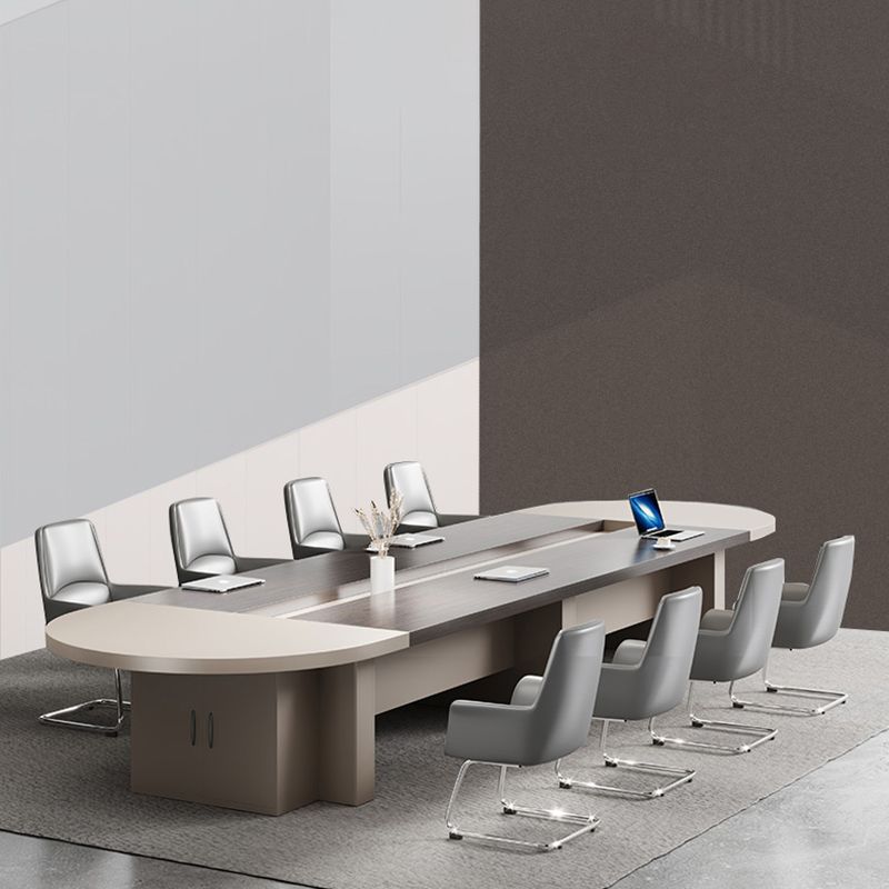 Contemporary Executive Desk Office Oval Executive Desk with Hutch Clearhalo 'furn' 'furn_office_desk' 'Furniture' 'Office Desks' 'Office Furniture' 'office_desk' 1200x1200_2d09b240-8a63-4d95-87b9-cb750fe7a9c1