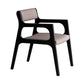 Modern Upholstered Dining Arm Chair Solid Wood Chair with Black Legs
