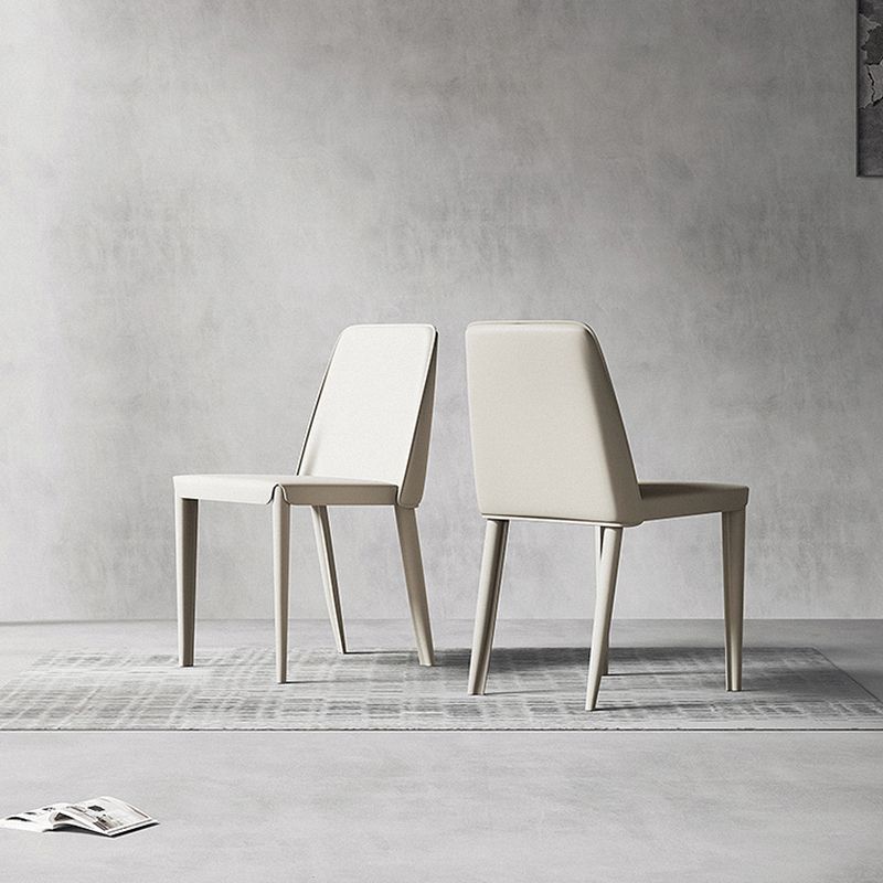 Contemporary Leather Dining Chairs Armless Solid Back Chair for Kitchen Clearhalo ' kitchen&dining_furn' 'Dining Chairs' 'Dining Tables & Seating' 'dining_chair' 'furn' 'furn_dining_chair' 'Furniture' 'furniture_dining_chair' 'Kitchen & Dining Furniture' 'kitchen' 1200x1200_2d0b3c18-c7ef-42e8-81bb-d8aabdef8805