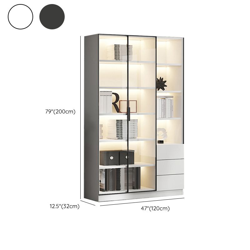 モダンなエンジニアリングされた木製の本棚は、棚付きの本棚を閉鎖しました