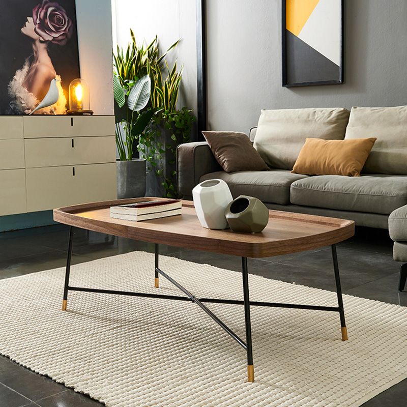 Contemporary Coffee Table Wooden Brown Coffee Cocktail Table Clearhalo 'Coffee & Accent Tables' 'Coffee Tables' 'coffee_tables' 'furn' 'furn_coffee_tables' 'Furniture' 'Living Room Furniture' 1200x1200_2d0ca956-25bc-4510-b67d-c86dad3a2ffb