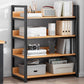 Contemporary Steel Frame Bookcase Wood Open Back Bookcase for Home Office