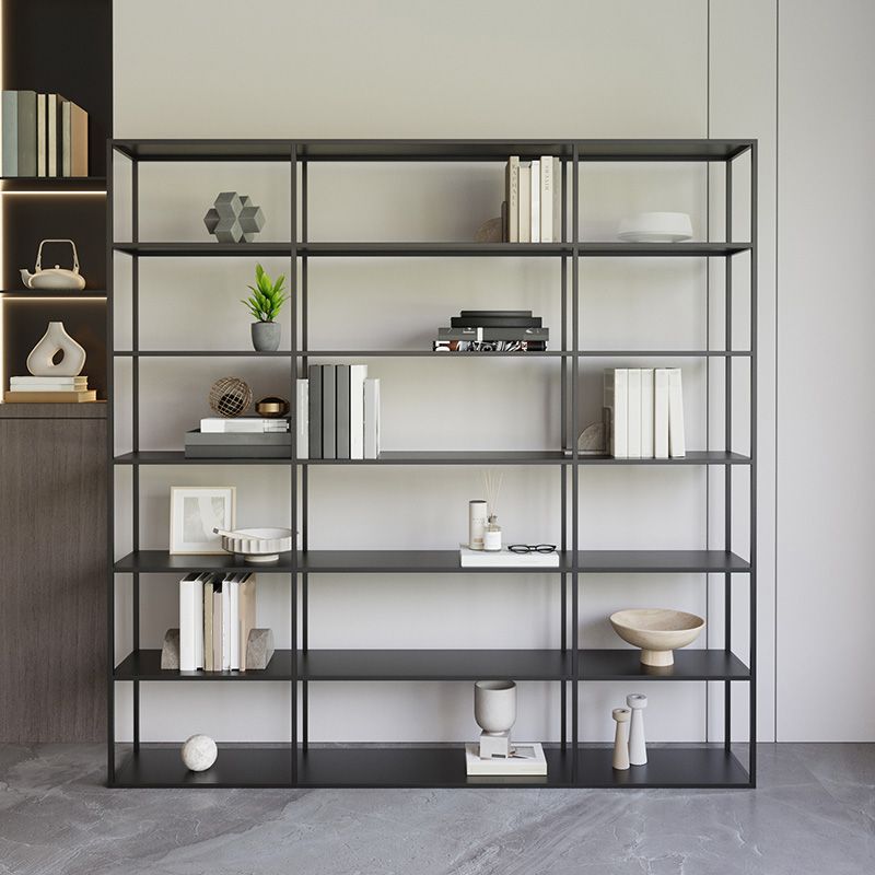 Modern Open Storage Bookcase 9.8" W Iron Frame Bookshelf with Shelves Clearhalo 'Bookcases' 'furn' 'furn_bookcases' 'Furniture' 'Office Furniture' 1200x1200_2d0e28aa-550e-4f98-b106-e2fa810fc6ea