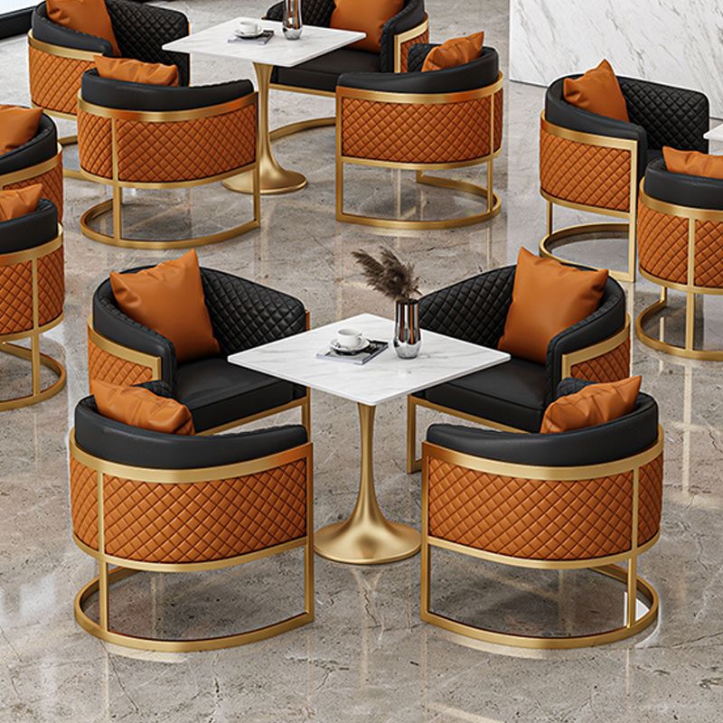 Golden Base Dining Table Medieval Modern Style Stone Table for Indoor