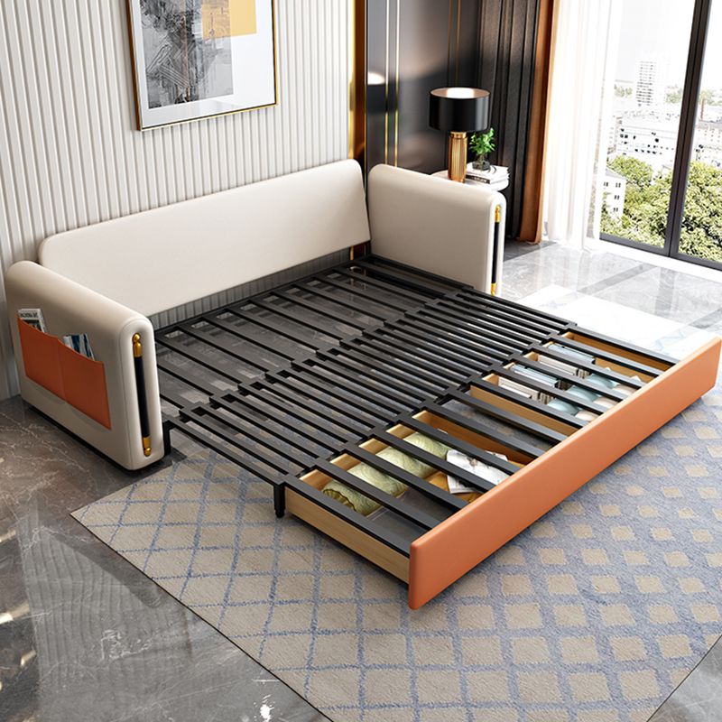 Divani convertibili in pelle finta divano dormiente glam con archiviazione