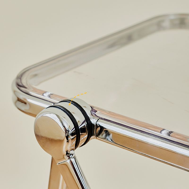 Contemporary Metal X-base End Slide Table Rectangular Side Table Clearhalo 'Coffee & Accent Tables' 'End & Side Tables' 'end_side_tables' 'furn' 'furn_end_side_tables' 'Furniture' 'Living Room Furniture' 1200x1200_2d0f61c2-c399-4655-bb03-2e0a475b1b33