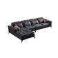 Pillow Top Arm Sectionals 26.22"High Faux Leather Cushion Back Sofa, Black Clearhalo 'furn' 'furn_sectionals' 'Furniture' 'furniture_sectionals' 'Living Room Furniture' 'Sectionals' 1200x1200_2d0fb128-a251-4eae-bf7e-8e1e69fde506