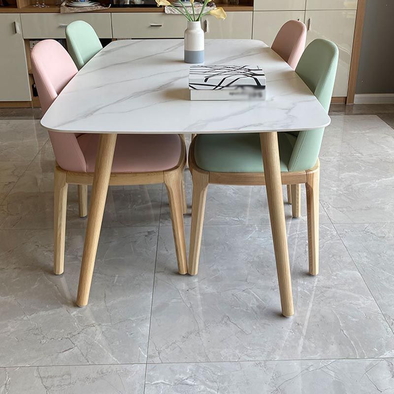 Moderne stenen top eettafel natuurlijke afwerking benen Diner Room keukentafel