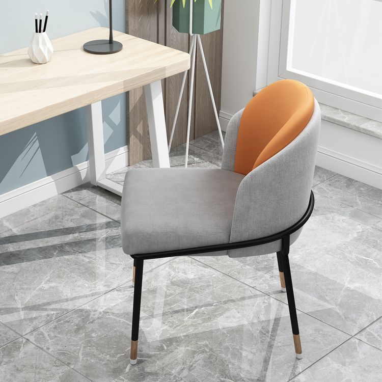 Glam Metal Dining Armless Chairs Upholstered Dining Room Chairs for Restaurant Clearhalo ' kitchen&dining_furn' 'Dining Chairs' 'Dining Tables & Seating' 'dining_chair' 'furn' 'furn_dining_chair' 'Furniture' 'furniture_dining_chair' 'Kitchen & Dining Furniture' 'kitchen' 1200x1200_2d139531-7882-485a-9c16-1ca47b6190c1