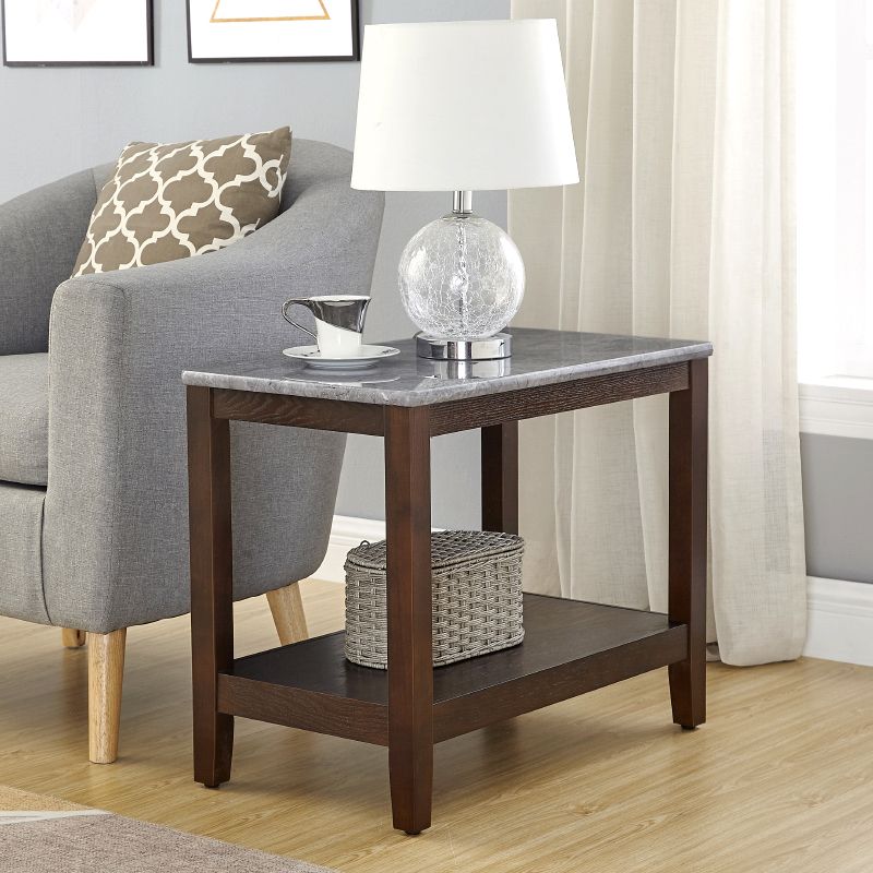 24" Tall Farmhouse Rectangular Wooden Side Table With One Shelf and 4 Wood Legs Clearhalo 'Coffee & Accent Tables' 'End & Side Tables' 'end_side_table' 'end_side_tables' 'furn' 'furn_end_side_tables' 'Furniture' 'furniture_end_side_table' 'Living Room Furniture' 1200x1200_2d13a6c4-daad-4277-86b7-1531cc0f86a8