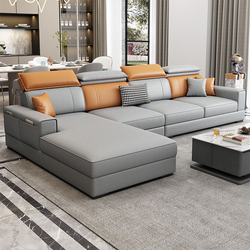 Nordic Stationary with Storage Living Room Recessed Arm Cushions Settee Clearhalo 'furn' 'furn_sectionals' 'Furniture' 'Living Room Furniture' 'Sectionals' 1200x1200_2d162c26-cb2e-4204-b64c-56f1c68d6a8b