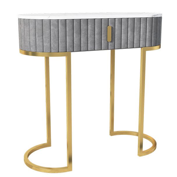 Glam Oval Console Akzenttisch Antikes Finish -Sofa -Konsolentisch in Marmor