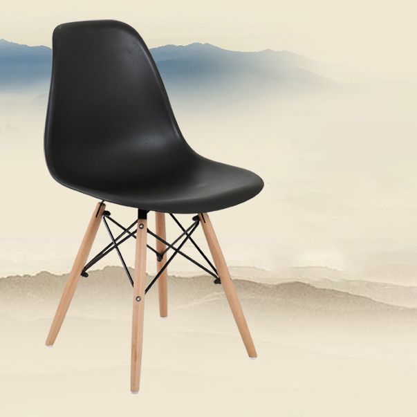 Modern Style Dining Room Chairs Plastic Armless Chair with Wooden Legs Clearhalo ' kitchen&dining_furn' 'Dining Chairs' 'Dining Tables & Seating' 'dining_chair' 'Furniture' 'furniture_dining_chair' 'Kitchen & Dining Furniture' 'kitchen' 1200x1200_2d17cd13-a920-4eda-902e-afb60fa542fc