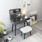 Contemporary Flip-Top Vanity Dressing Table Set in Gray with Drawers