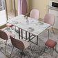 Faux Marble Dining Table Simplicity Style Sled Base Table for Dining Room Clearhalo ' dining_table' 'Dining Tables & Seating' 'Dining Tables' 'furn' 'furn_dining_table' 'Furniture' 'furniture_dining_table' 'Kitchen & Dining Furniture' 'kitchen&dining_furn' 'kitchen' 'kitchen_dining_table' 1200x1200_2d1ae1d2-f63f-4049-9870-ca55c8b81d36