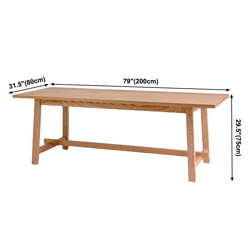 Rectangle Trestle Base Modern Dining Table Wood Color Fixed Table of Solid Wood Clearhalo ' dining_table' 'Dining Tables & Seating' 'Dining Tables' 'furn' 'furn_dining_table' 'Furniture' 'furniture_dining_table' 'Kitchen & Dining Furniture' 'kitchen&dining_furn' 'kitchen' 'kitchen_dining_table' 1200x1200_2d1b820e-9a52-4a60-9b16-90957c6b8ec0