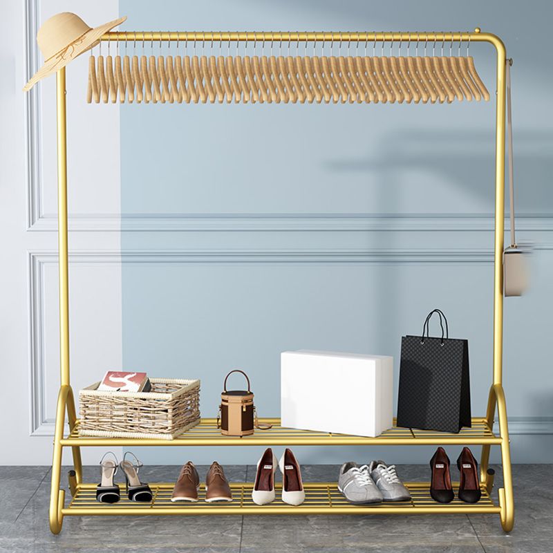 Estantería de almacenamiento de riel colgante enmarcado de metal de Glam Hall