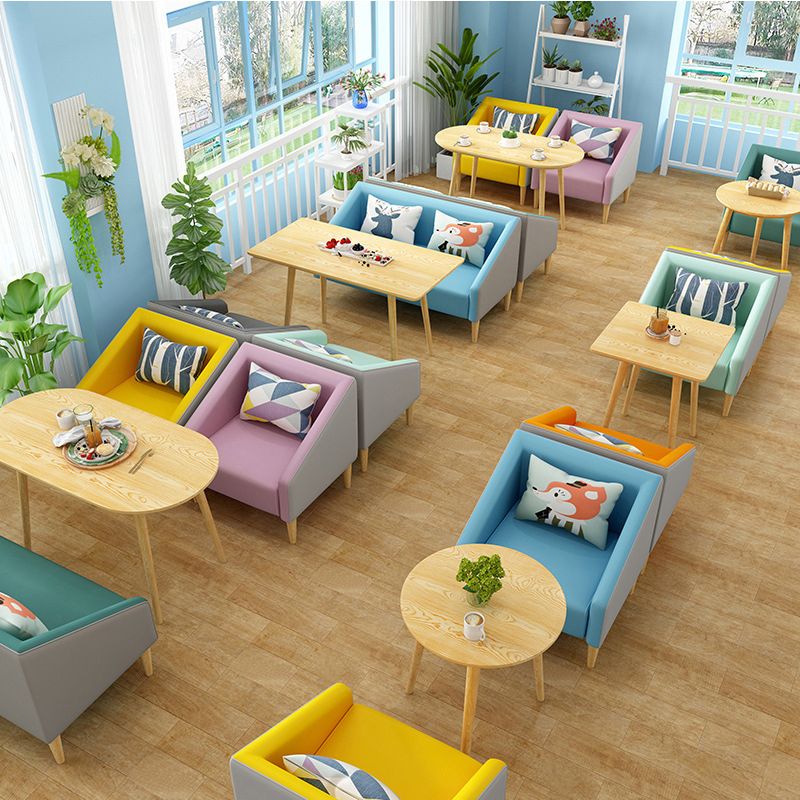 Contemporary Faux Leather Cotton Blend Sofa with Wooden Based Clearhalo 'Furniture' 'furniture_sofas' 'kitchen' 'kitchen_sofas' 'Living Room Furniture' 'Sofa' 'sofas' 1200x1200_2d1bf6f6-9a6d-4a00-903e-ddbe3b54c6d4