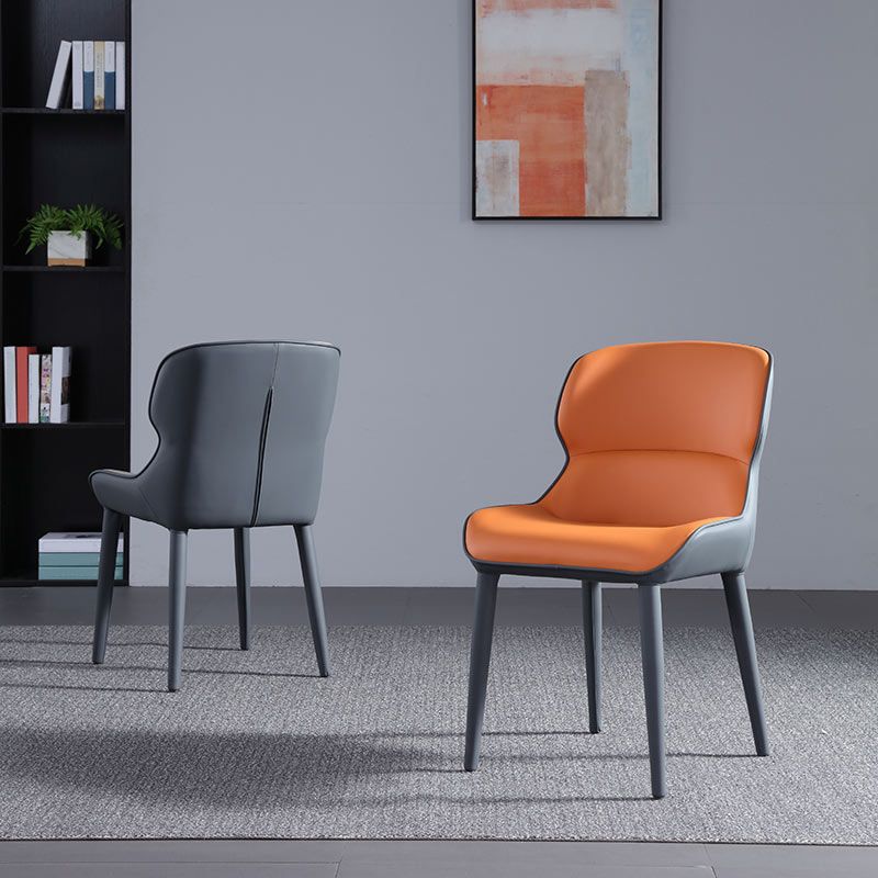 Modern Simple Side Chair Faux Leather Dining Chair for Living Room