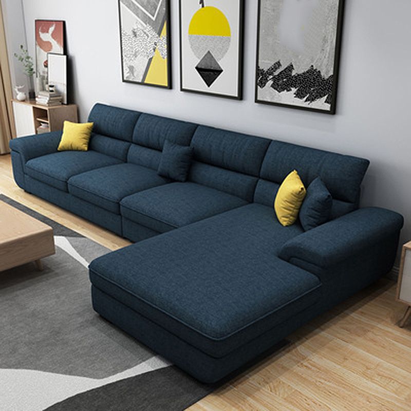 Contemporary Fabric 4-seat Sectionals 126" Pillow Top Arm Sectionals