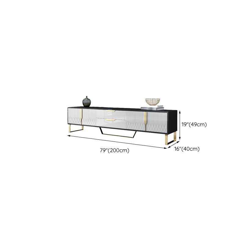 Enclosed Storage TV Media Stand Glam TV Stand Console for Living Room Clearhalo 'furn' 'furn_tv_stands_entertainment_centers' 'Furniture' 'Living Room Furniture' 'TV Stands & Entertainment Centers' 'TV Stands & Media Storage Furniture' 'tv_stands_entertainment_centers' 1200x1200_2d1e521e-aa62-4c82-b182-81e344775684