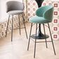 Modern Style Upholstered Counter Stool Low Back Bar Stool for Living Room