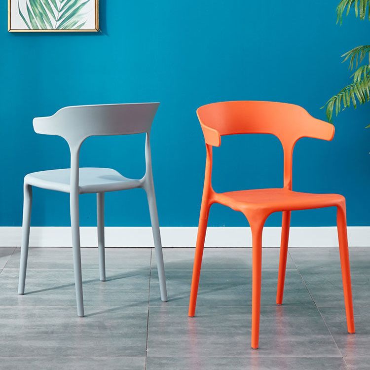 Silla de brazo de estilo moderno plástico silla de acento de comedor de espalda abierta para cocina