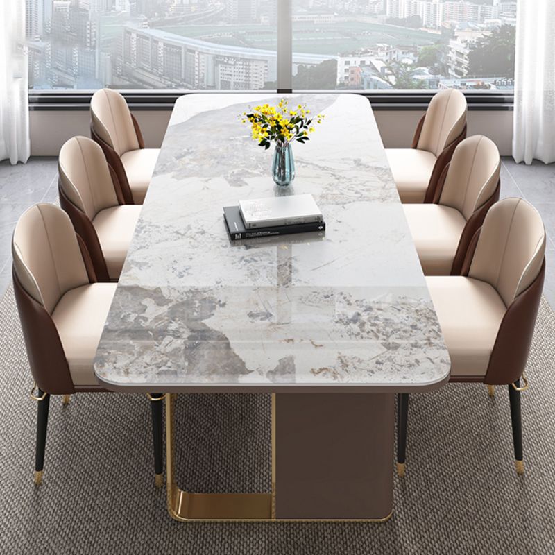Glam Rectangle 1/4/5/6/7/9 Pieces Dining Table Set Indoor Gold Dinette Set Clearhalo 'Dining Room Sets' 'Dining Tables & Seating' 'dining_room_set' 'furn' 'furn_dining_room_set' 'Furniture' 'Kitchen & Dining Furniture' 1200x1200_2d21905b-f11b-4a69-acc1-eb46a28596e6