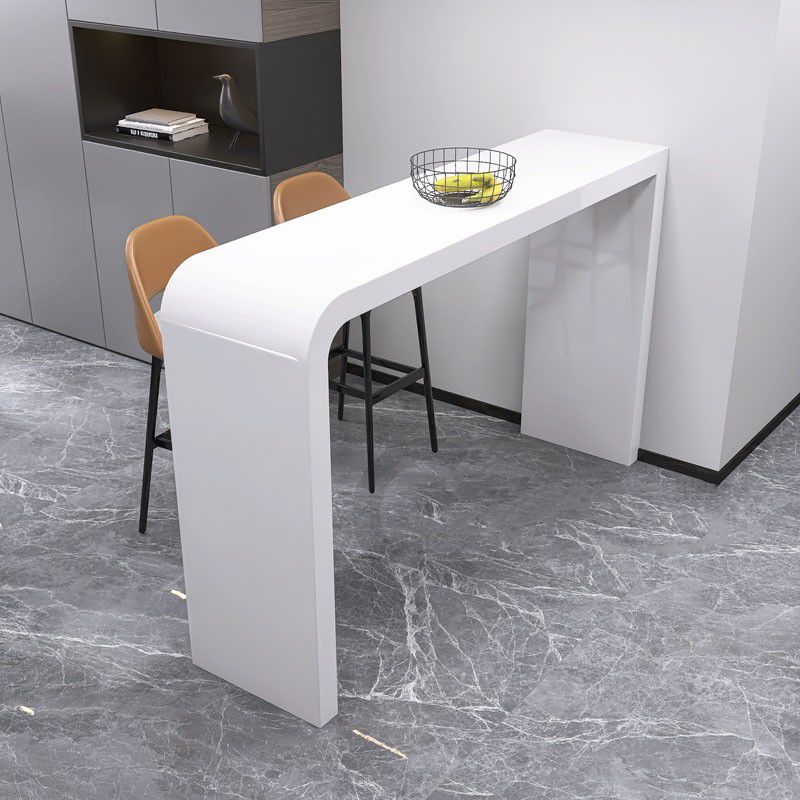 Contemporary Style Bar Table White Wood Bar Dining Table with Double Pedestal Base Clearhalo 'Bar Furniture' 'Bar Tables' 'bar_tables' 'furn' 'furn_bar_tables' 'Furniture' 'Kitchen & Dining Furniture' 1200x1200_2d230ed7-8fc1-447d-8818-6e9bc874d85d