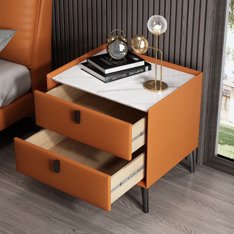 Contemporary Accent Table Nightstand Stone Nightstand with Drawers Clearhalo 'Bedroom Furniture' 'furn' 'furn_night_stand' 'Furniture' 'night_stand' 'Nightstands' 1200x1200_2d23cf62-5b33-45b1-9a02-fbb9e086098d