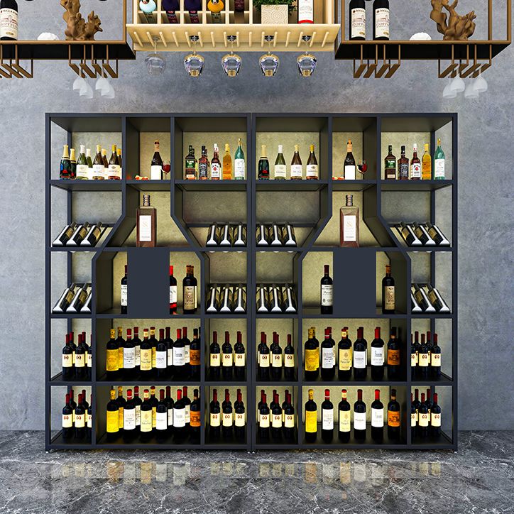 Metal Floor Wine Bottle Rack Glam Wine Bottle Holder with Shelf Clearhalo 'furn' 'furn_wine_racks' 'Furniture' 'Kitchen & Dining Furniture' 'Wine Racks' 'wine_racks' 1200x1200_2d240465-b003-4201-b912-ab2cb9e14f2b