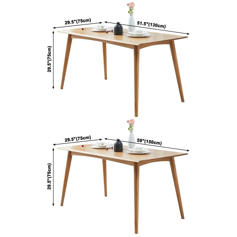 Contemporary Dining Table Oak Solid Wood Table with 4 Legs for Kitchen Dinner Dining Room Clearhalo ' dining_table' 'Dining Tables & Seating' 'Dining Tables' 'furn' 'furn_dining_table' 'Furniture' 'furniture_dining_table' 'Kitchen & Dining Furniture' 'kitchen&dining_furn' 'kitchen' 'kitchen_dining_table' 1200x1200_2d25910a-da14-463f-bf47-7dae61175b94